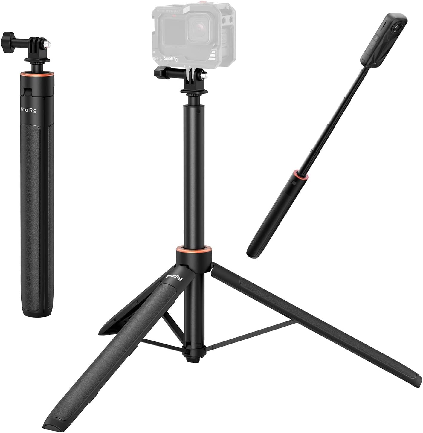 Detalle de SMALLRIG 59" Selfie-Stativ (VT-08-5284) für GoPro, DJI Action und Insta360 X4/X5