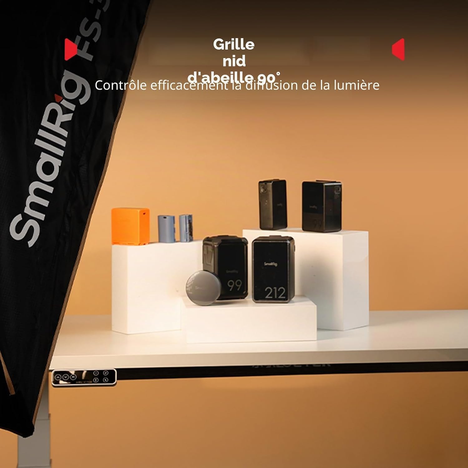 Thumbnail 6 de SMALLRIG FS-30120 Softbox Bowens 12'' x 47'' à ouverture rapide (avec diffuseur, grille nid d’abeille et sac)
