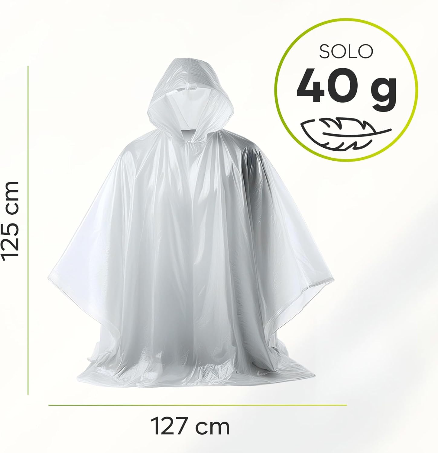 Thumbnail 5 de ZENO Poncho Antipioggia Uomo e Donna: mantella impermeabile ultracompatta, 200 cm di busto e 130 cm di lunghezza