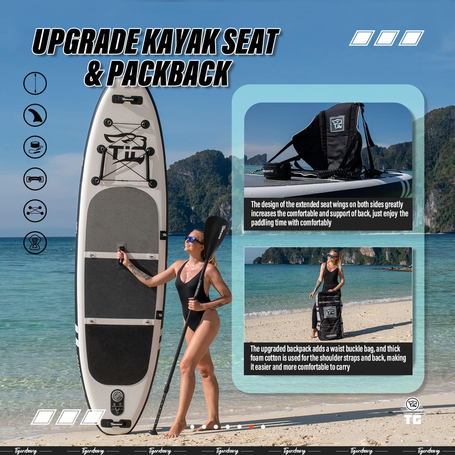 Thumbnail 3 de TIGERXBANG 10'6" Stand Up Paddle 🏄