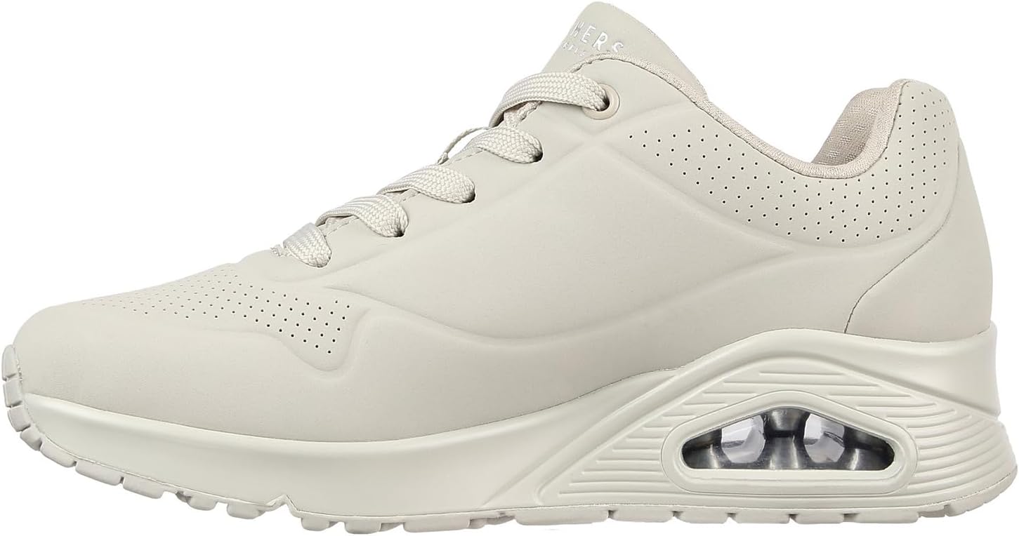 Detalle 1 de Skechers Damen Uno Stand On Air Trainers – Off White Durabuck, 37 EU
