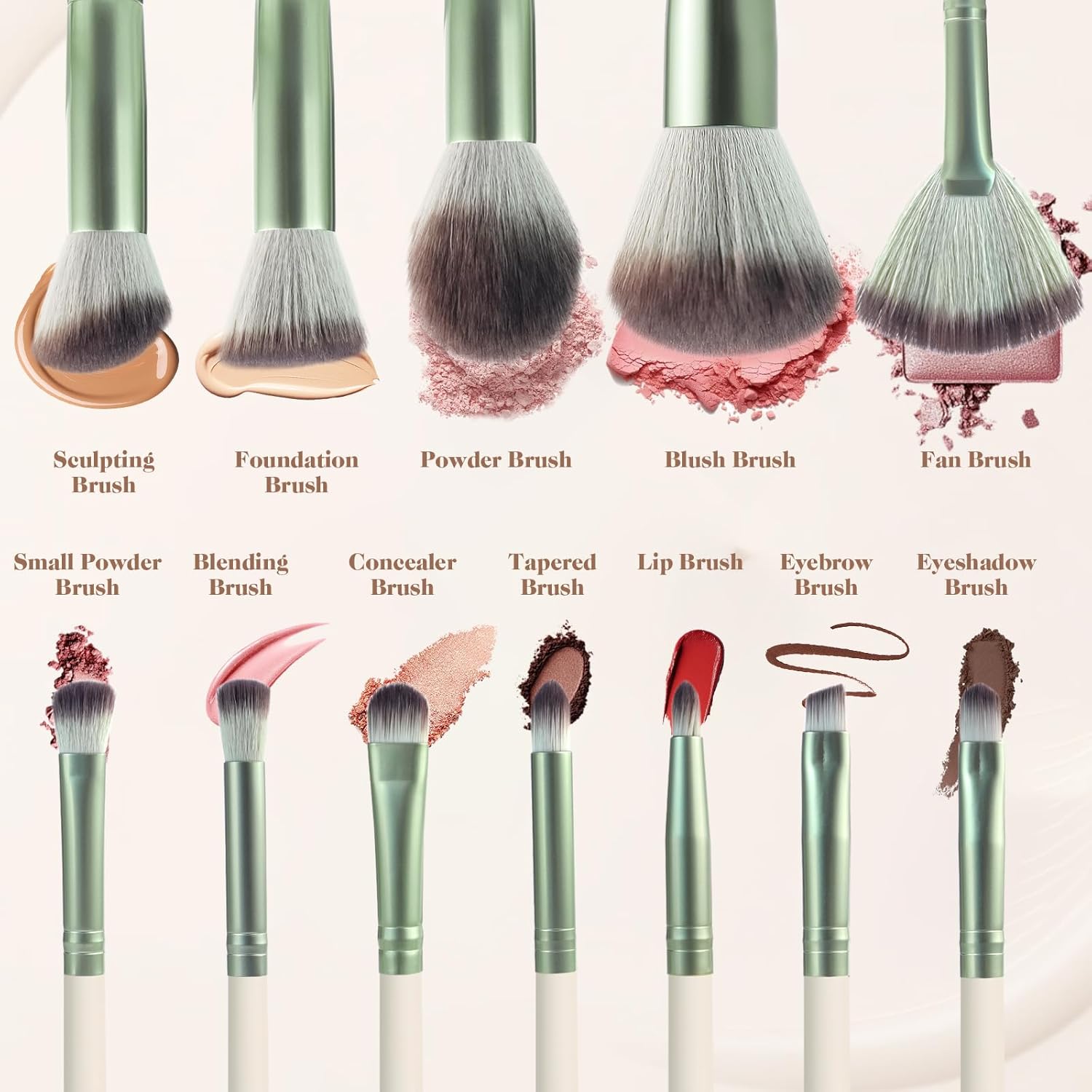 Thumbnail 3 de HEYMKGO Pinselset Makeup 12-teilig – Diversity Set für Foundation, Puder, Concealer, Augen & mehr