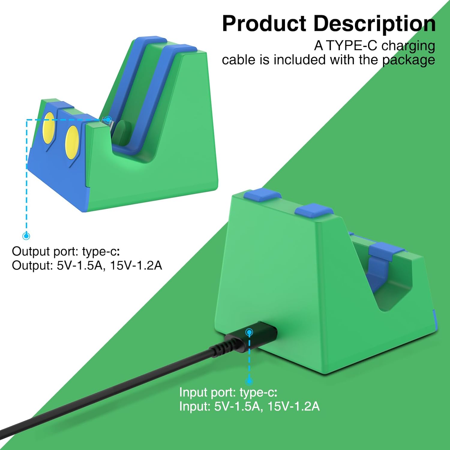 Thumbnail 4 de HEIYING Switch Ladestation für Nintendo Switch/Lite/OLED – tragbarer Typ‑C Standfuß zum einfachen Laden