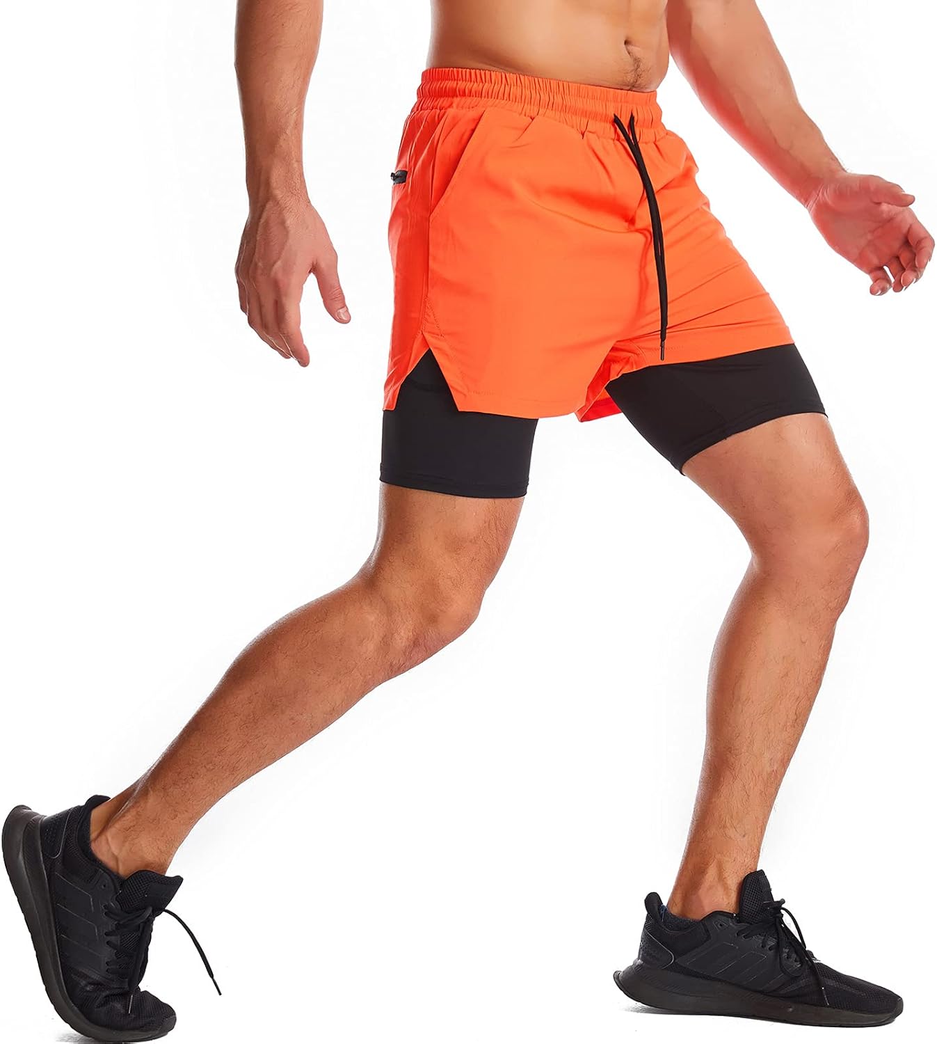 Thumbnail 3 de Danfiki Pantaloncini Sportivi da Uomo Running Shorts Asciugatura Rapida con Tasca Nascosta – 2 in 1