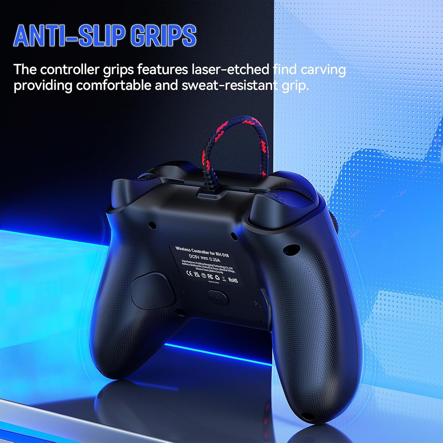 Detalle 1 de Gamrombo Wired Controller for PS5: USB wired comfort for PS5, PS4, and PC with Turbo and 3.5mm jack