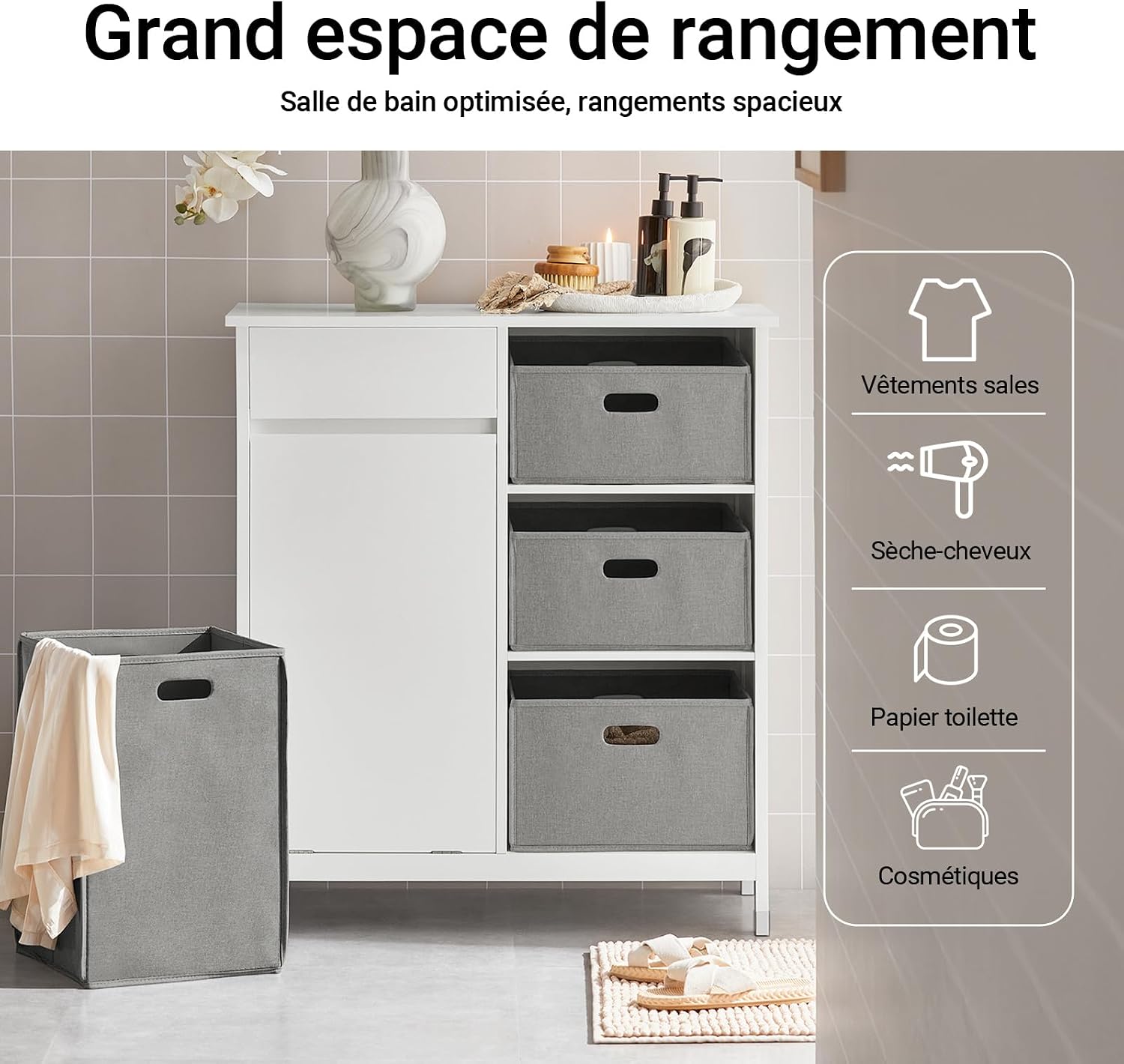 Detalle 2 de SoBuy BZR77-W Armoire 80x91x38 cm