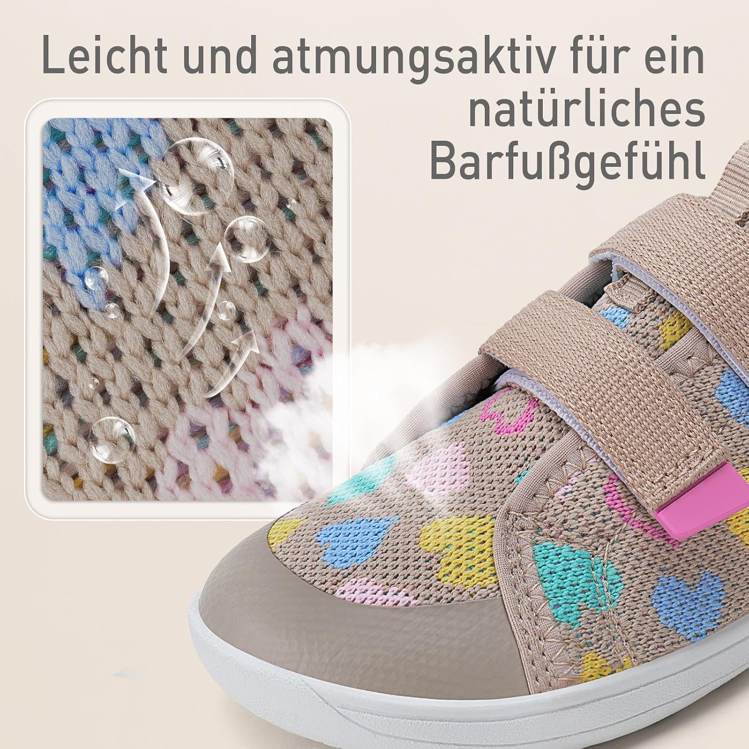 Detalle de IceUnicorn Kinder Barfußschuhe mit breiter Zehenbox – minimalistische Hausschuhe für Indoor & Outdoor