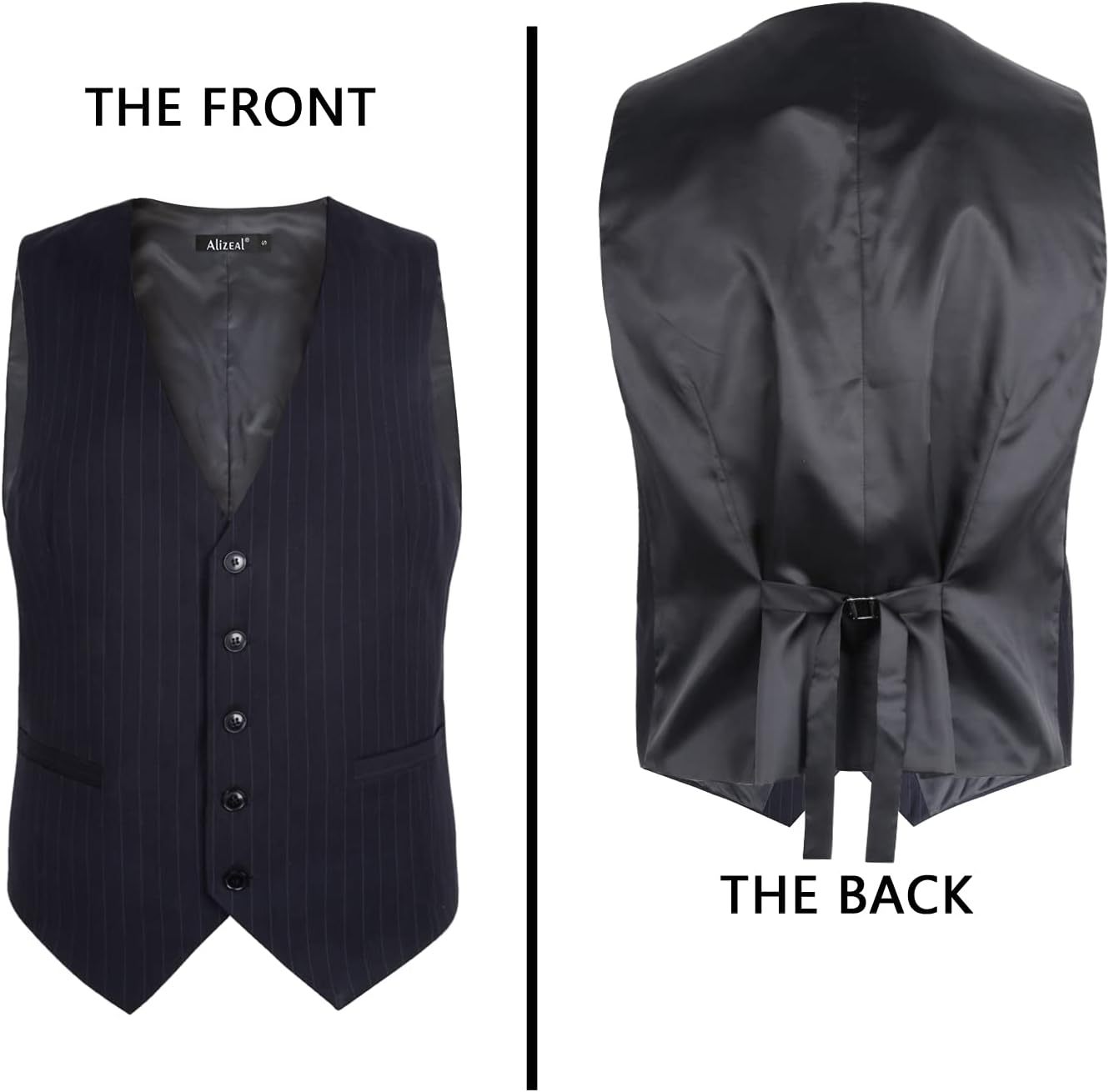 Thumbnail 3 de Alizeal Pinstripe Waistcoat 5‑Button