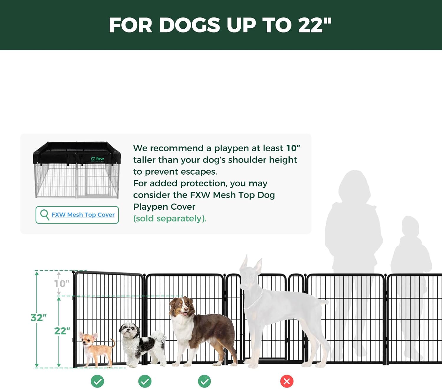 Thumbnail 1 de FXW Indoor Dog Playpen 32-inch 8-Panel