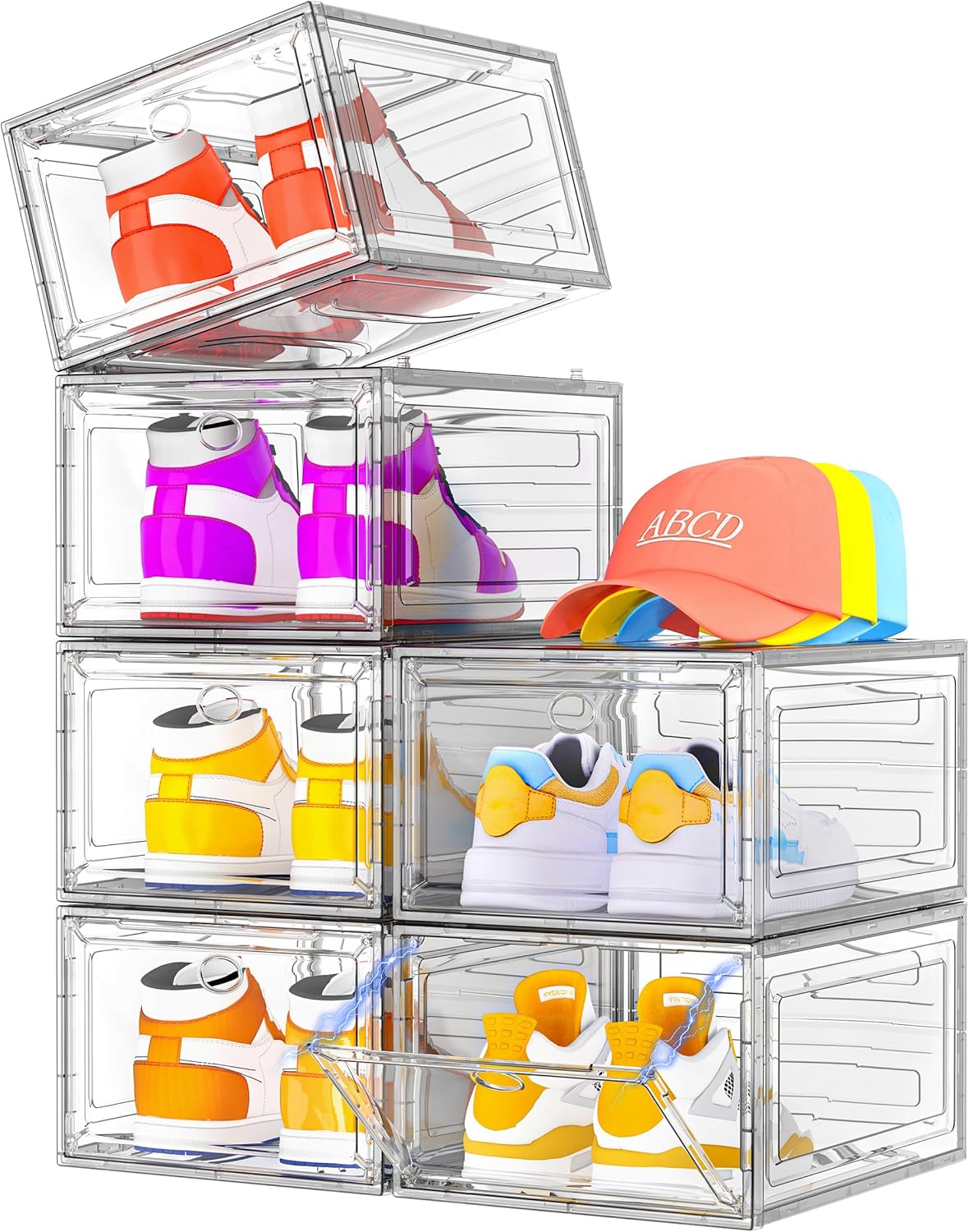 Detalle de Thickened Clear Shoe Storage Organizer 6-Pack ๐