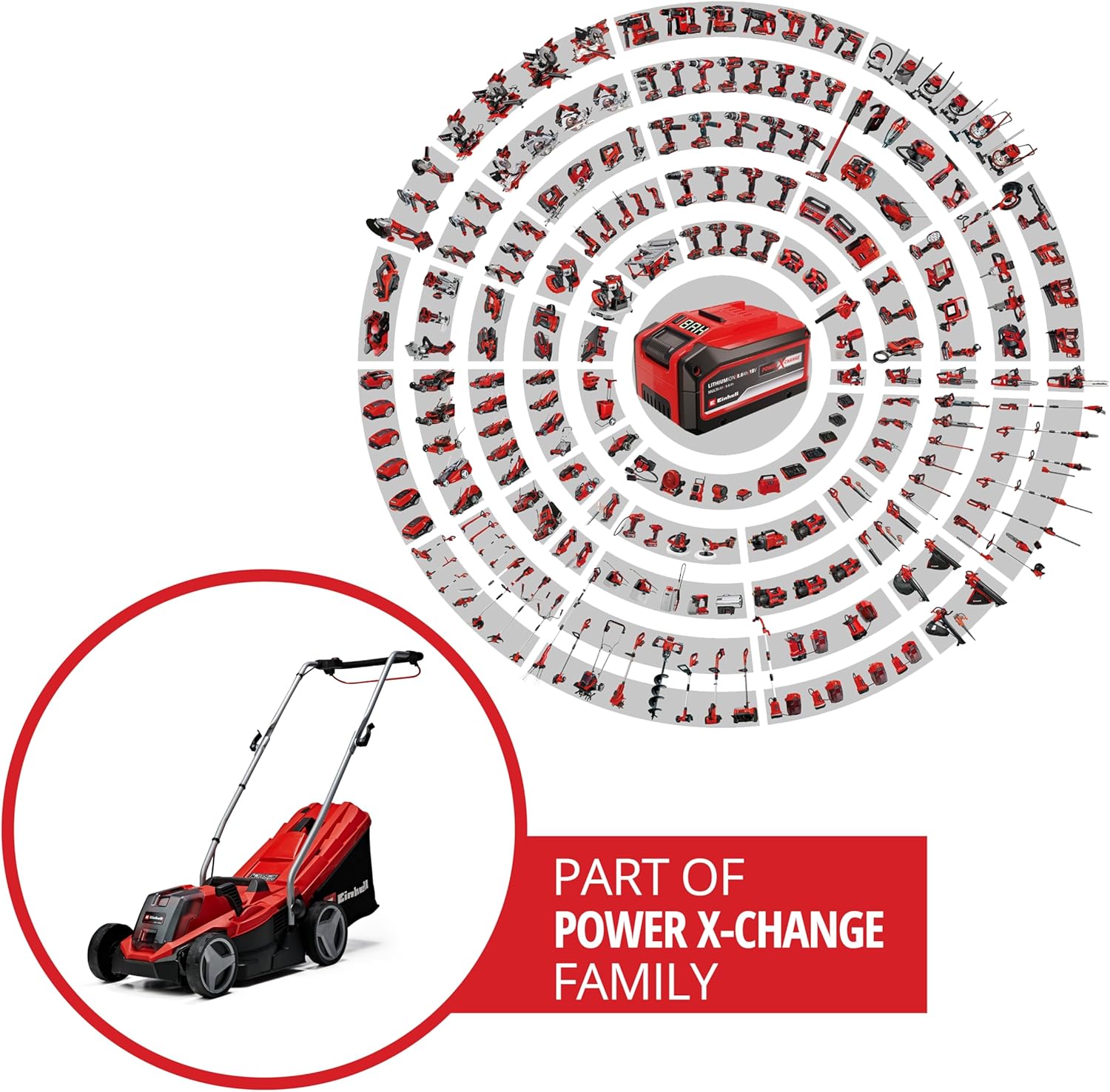 Thumbnail 1 de Einhell 3413266 Tosaerba A Batteria 18V, Nero/Rosso – compatto e robusto per il giardino