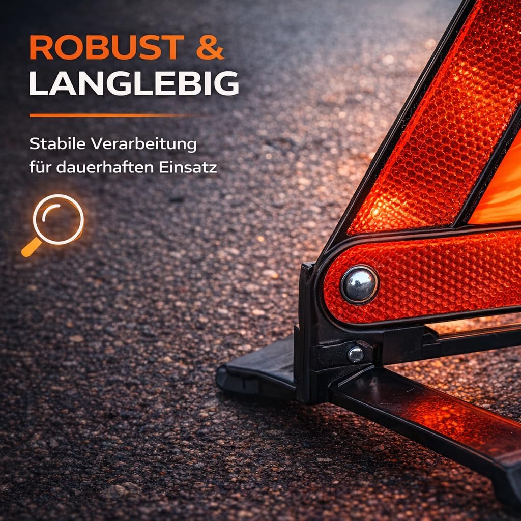 Thumbnail 5 de OwnWheel Notfalldreieck Warndreieck ECE R27 Auto & PKW 2026 – Rot, mit Tragebox