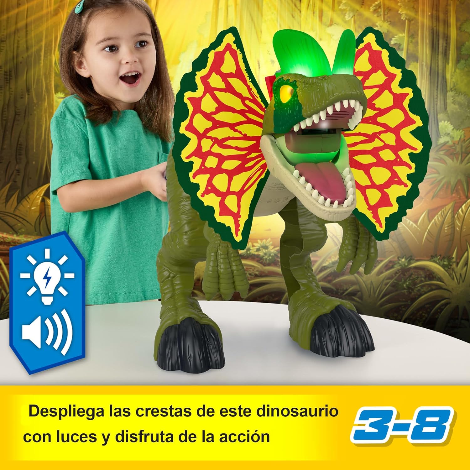 Detalle 2 de Fisher-Price Imaginext Jurassic World Dilophosaurus con sonidos🦖