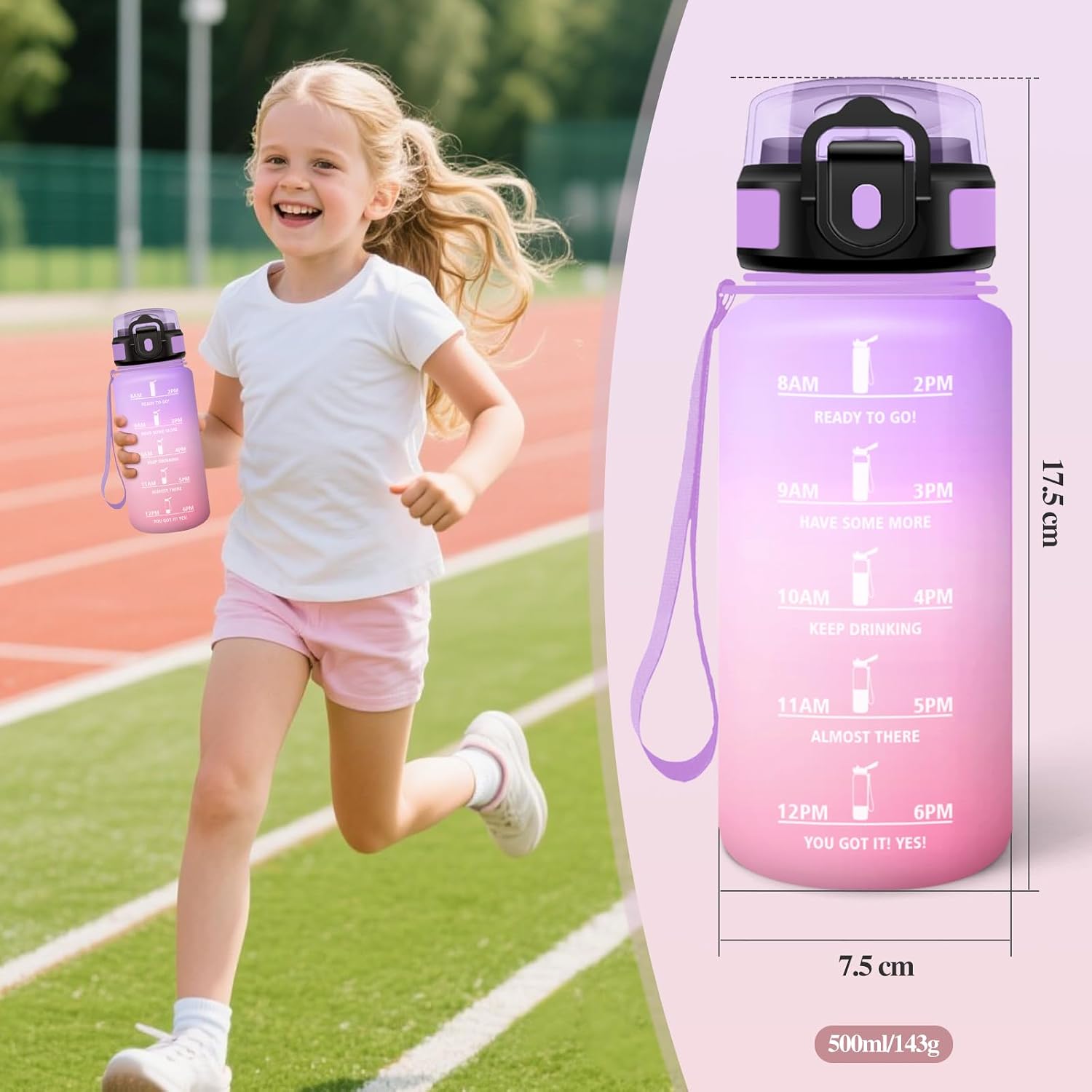 Thumbnail 5 de Motswedi Gourde Sport 500ml pour enfants et adultes