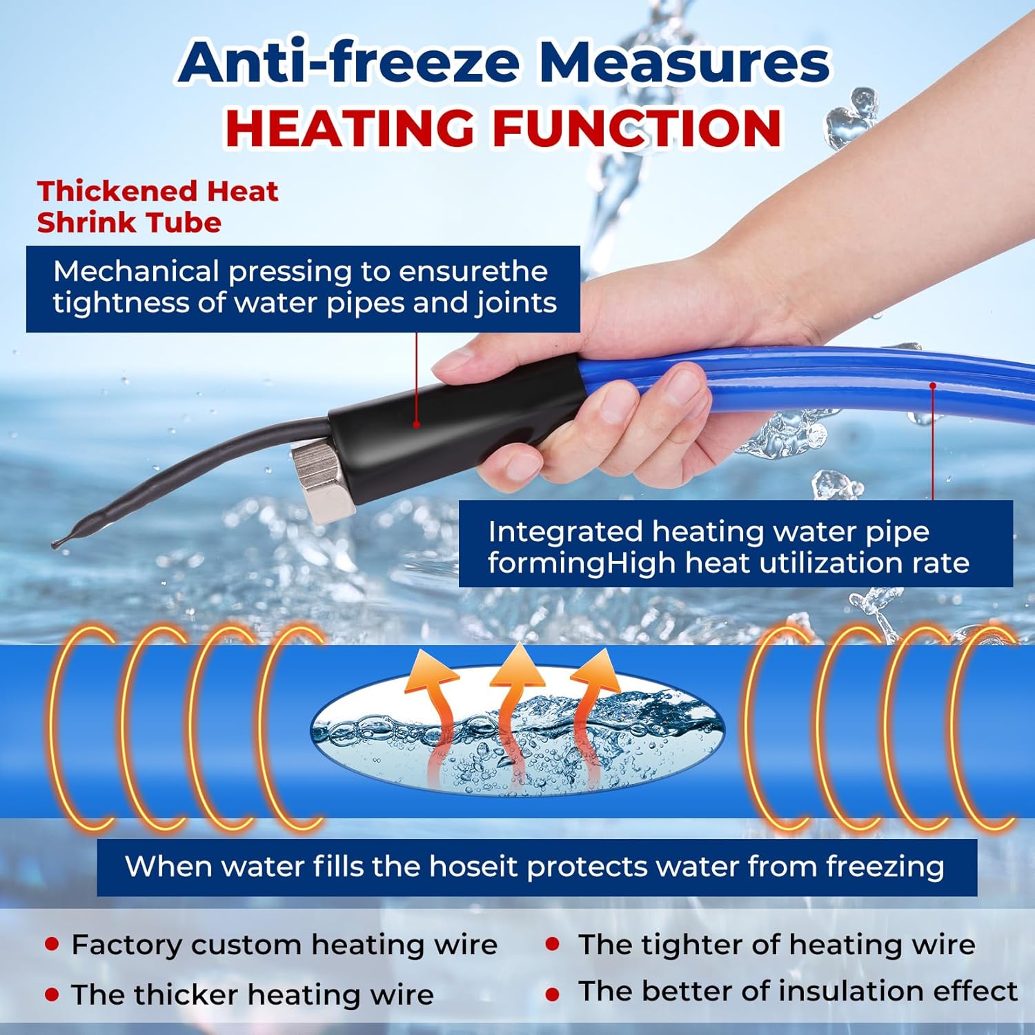 Detalle de REHOSEUP 15 ft Heated Water Hose