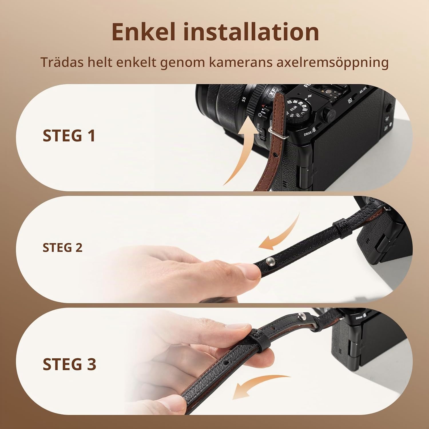 Thumbnail 4 de SMALLRIG universell axelrem för kamera i läder