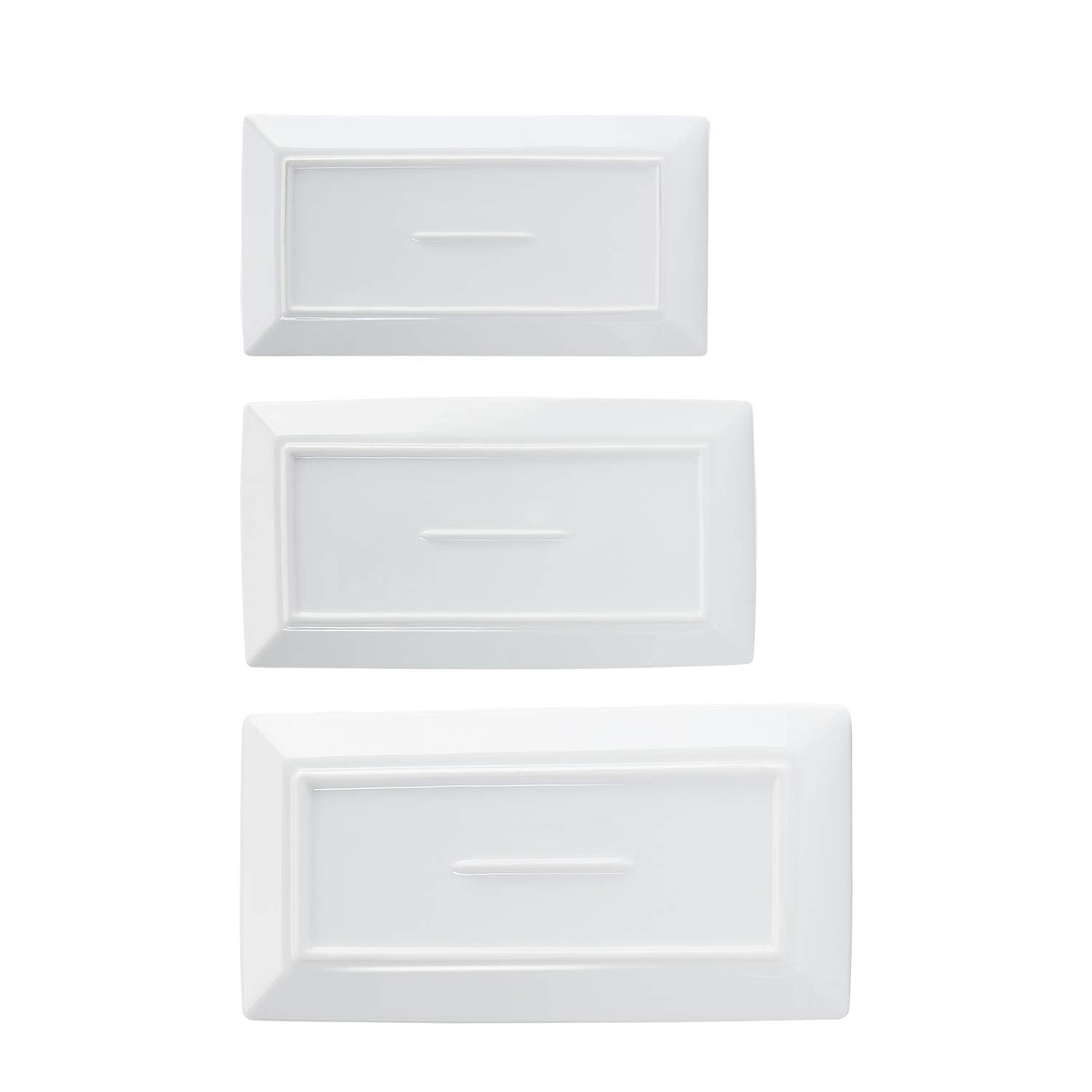 Thumbnail 2 de Amazon Basics Party-Servierteller Dessert-Set (3-teilig) aus Porzellan, weiß