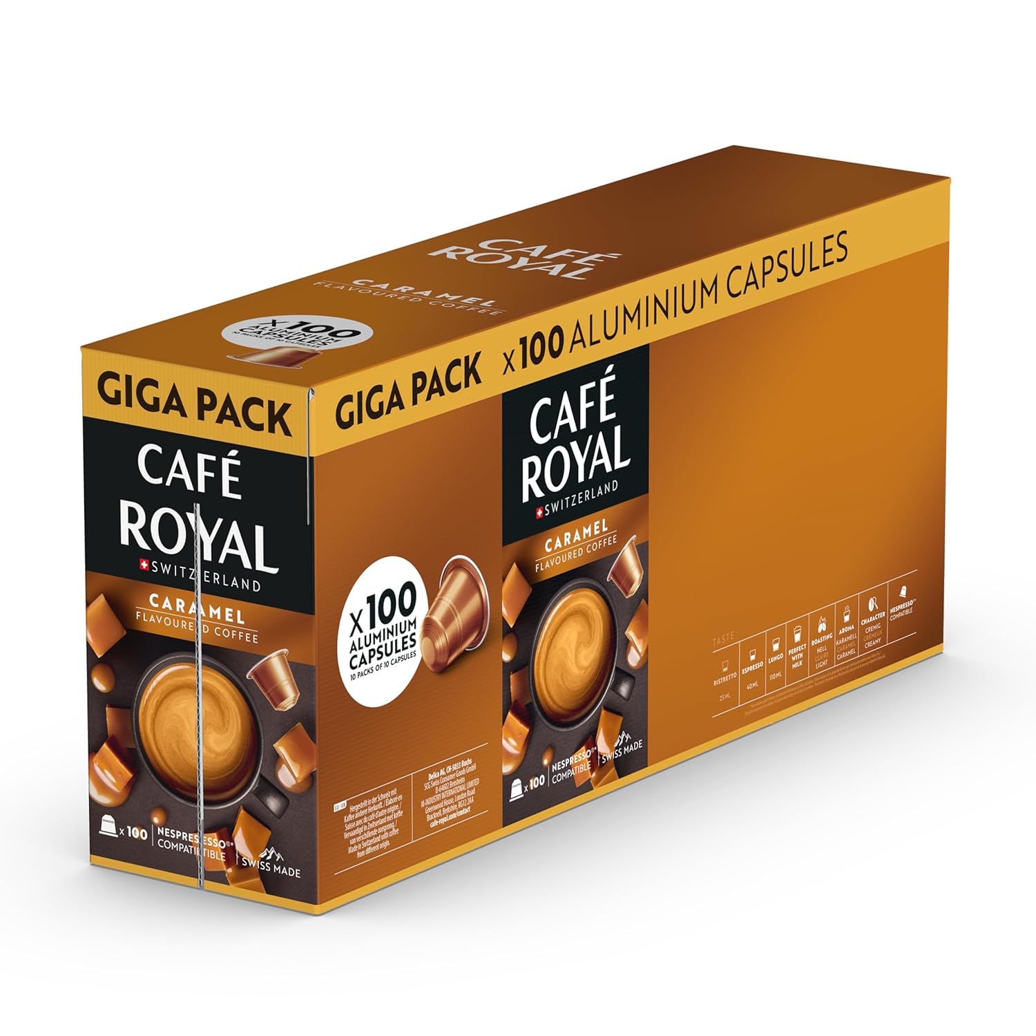 Detalle 2 de Café Royal Lungo Promo Packung – Nespresso-kompatible Kaffeekapseln, 100 Kapseln, 100% Arabica