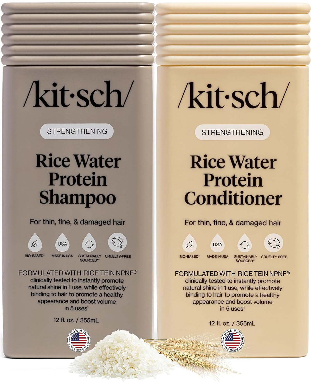 Detalle de Kitsch Rice Water Shampoo and Conditioner Set with Hydrolyzed Rice Protein