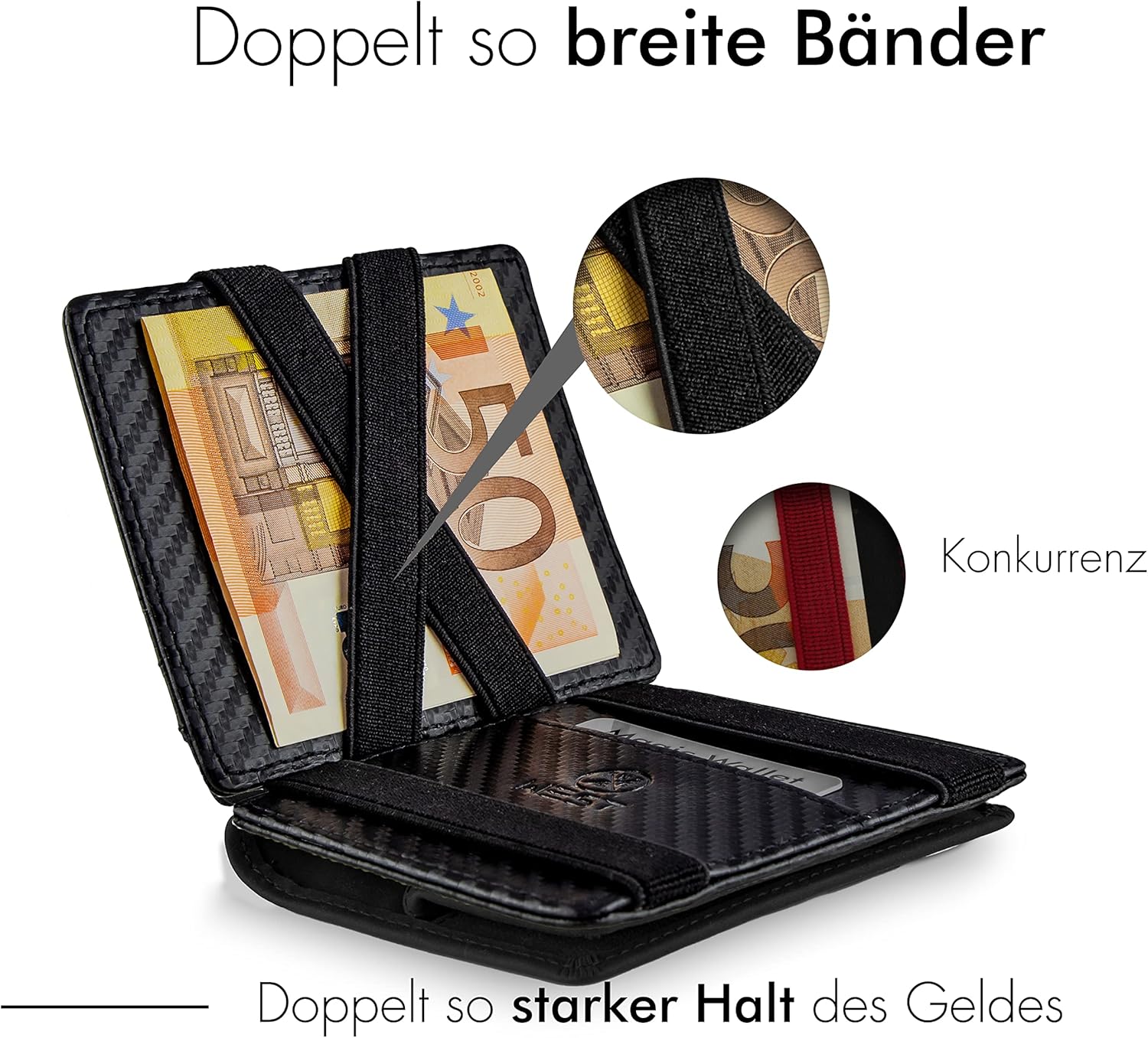 Detalle de WEST - Magic Wallet (Klassiker) mit großem Münzfach – RFID-Schutz, Geschenkbox
