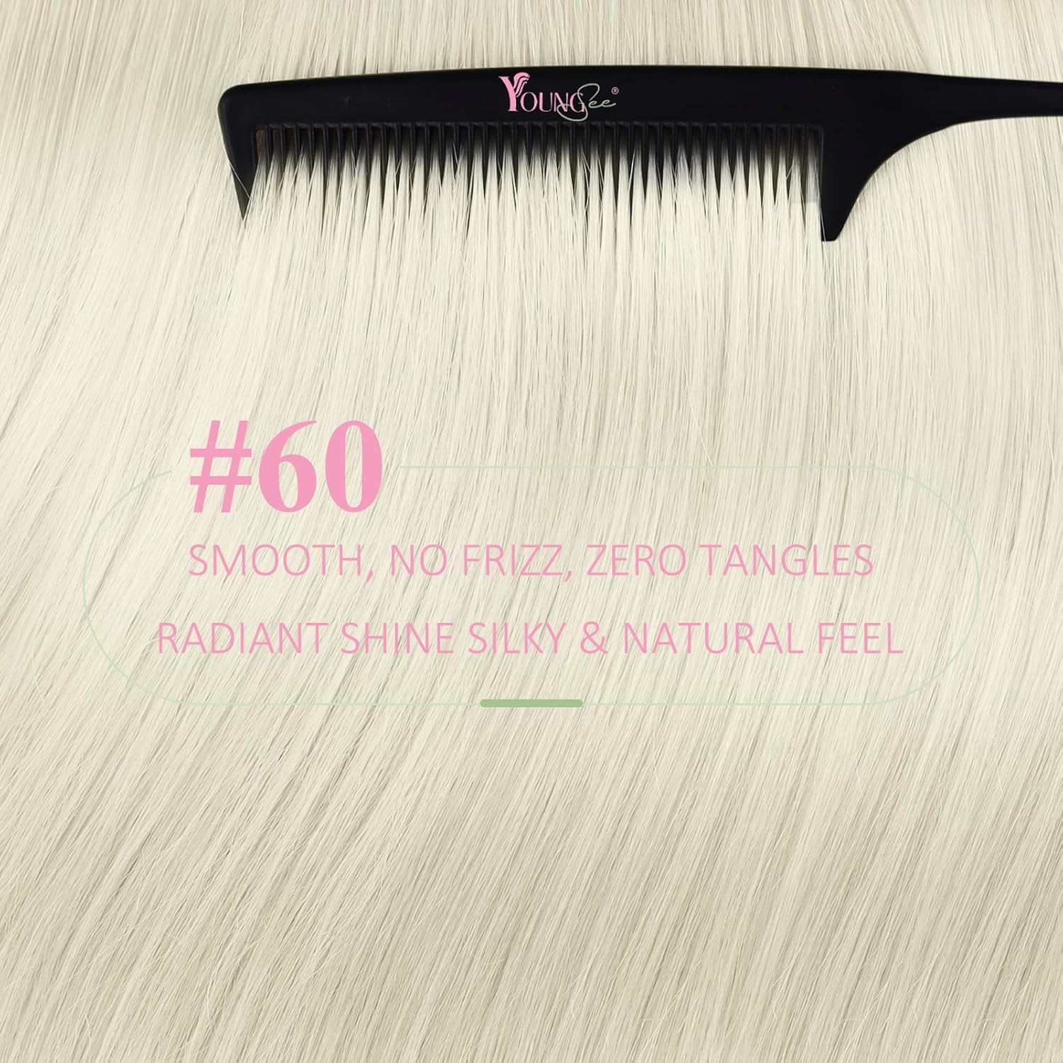 Thumbnail 3 de YoungSee Tape-in Extensions Echthaar Platinblond, 60 cm (60A) – 50 g