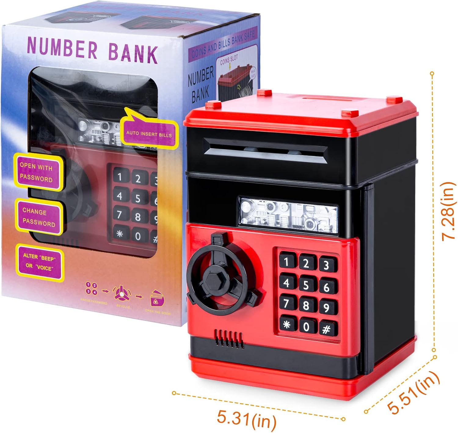 Detalle 2 de Highttoy Tirelire ATM avec code 600 pièces