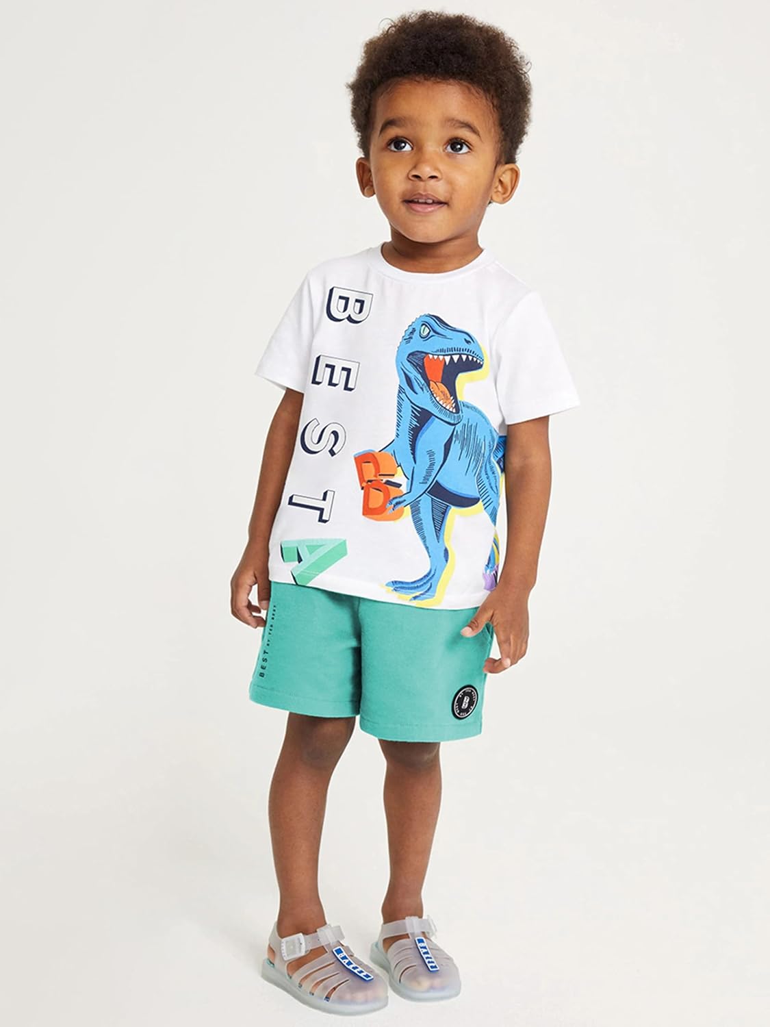 Thumbnail 1 de TCWWBB Toddler Boys Summer Short Outfit Set (2-Piece) – Cute Dinosaur & Animal Prints, 100% Cotton