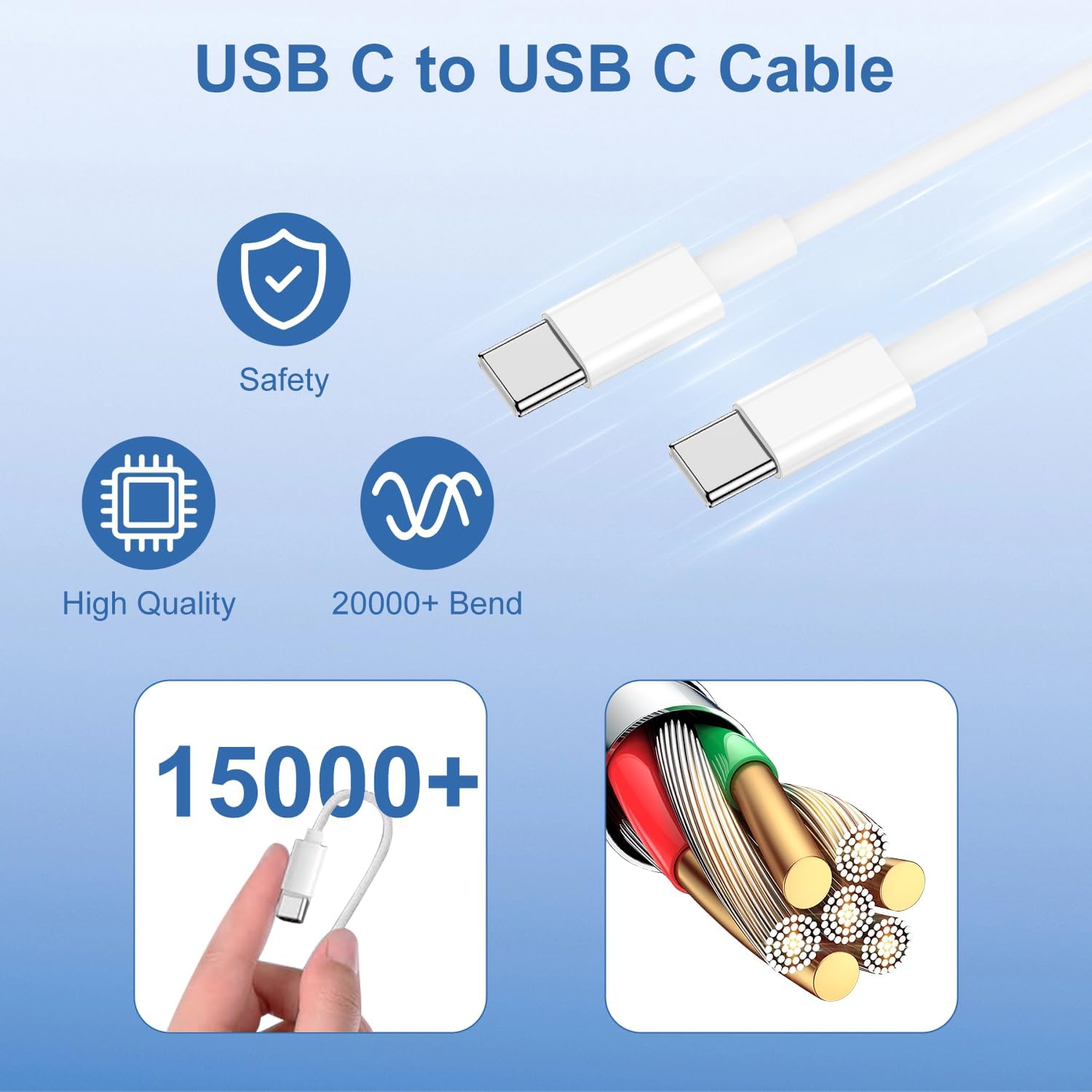 Detalle de Yievis ZYH-J03 20W USB-C Charger Set with 10ft Cable