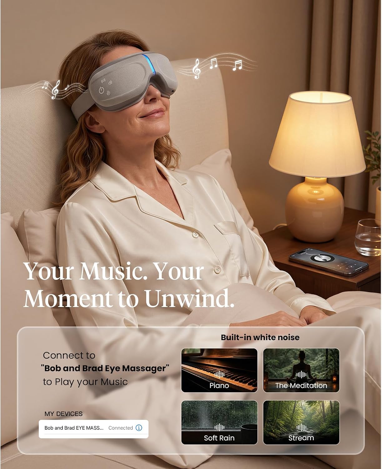 Detalle 2 de BOB AND BRAD Eye Massager with Heat and Cooling — EyeOasis 2 for Dry Eyes, Migraine Relief, and Sleep Support