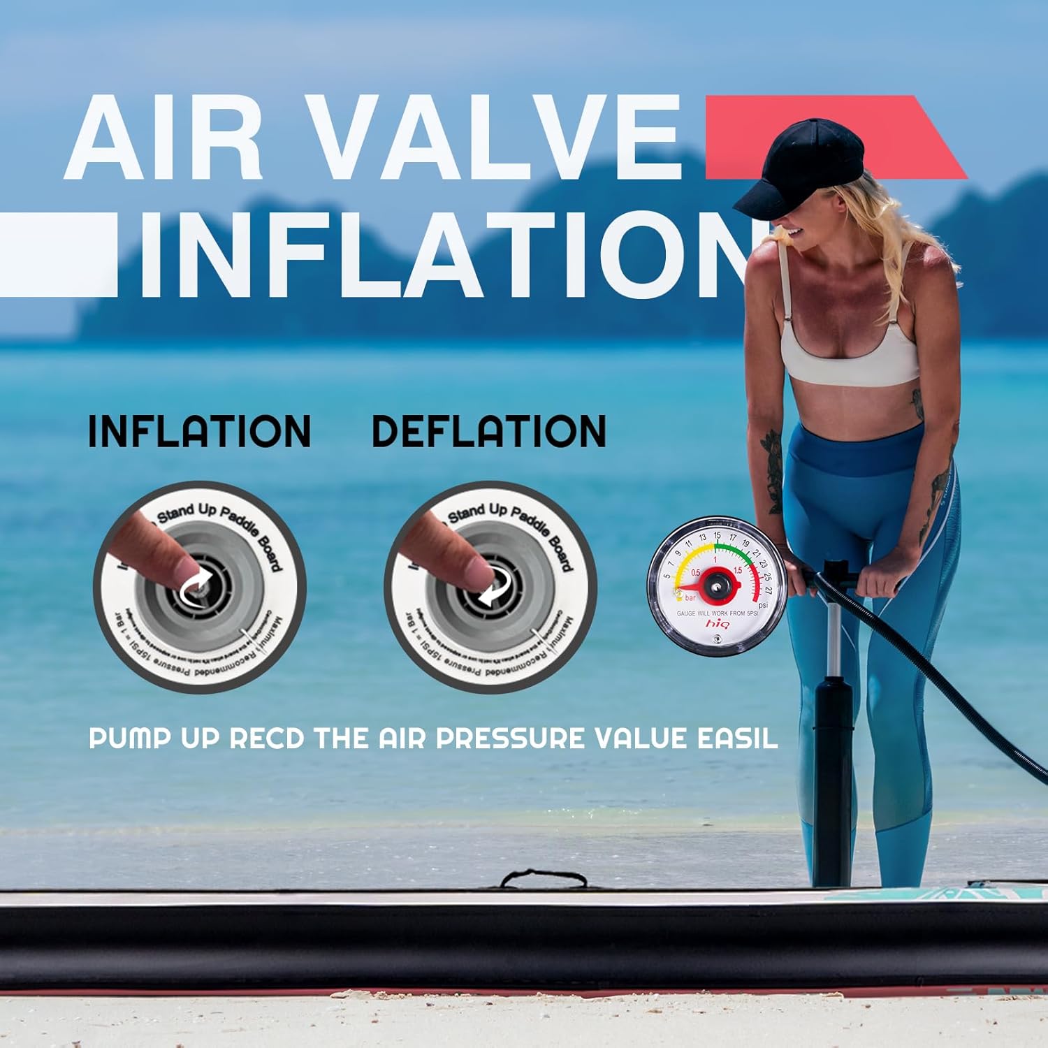 Thumbnail 5 de FunWater Inflatable Stand Up Paddle Board (11'6"/11'/10'6") with Anti-Slip EVA Deck & SUP Paddle Accessories