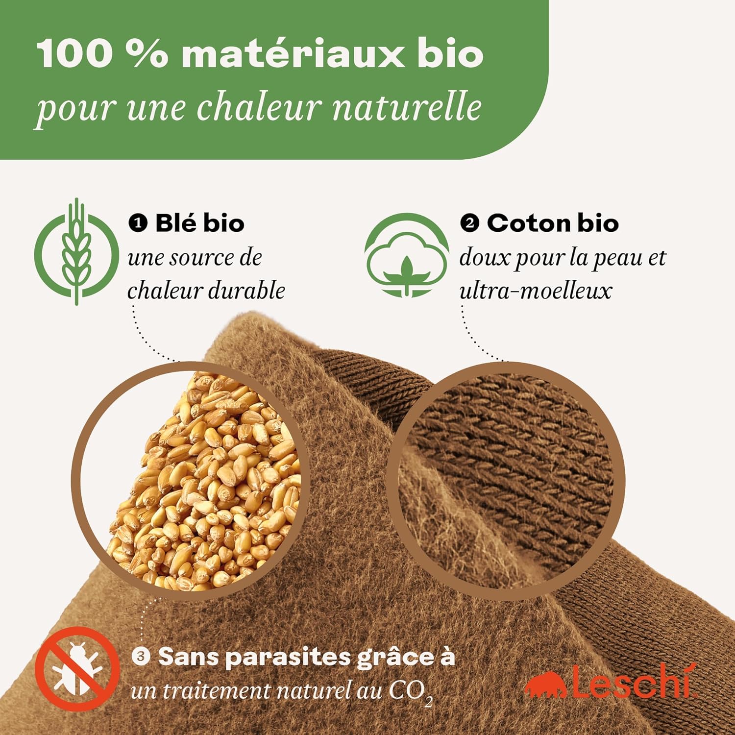 Thumbnail 3 de Leschi Coussin chauffant micro-ondes 100% bio