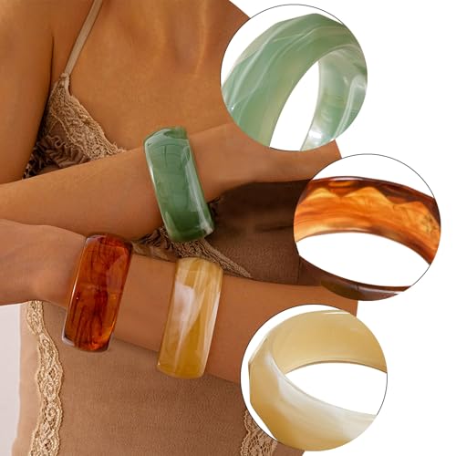 Thumbnail 2 de Pulsera de Resina Acrílica 3 Piezas en Colores - Juego Geométrico para Mujer
