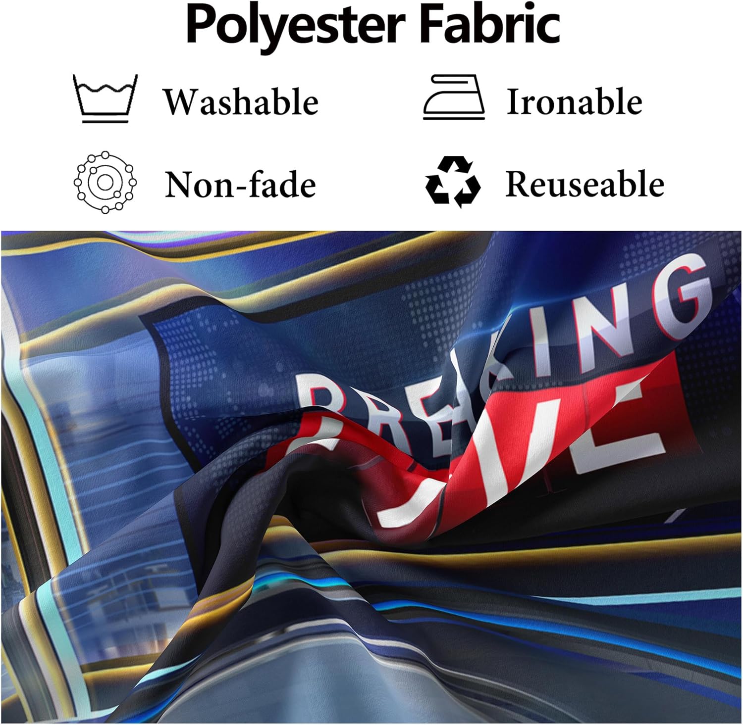 Detalle 2 de CORFOTO 7x5ft News Backdrop – Polyester Photography Backdrop for Interviews, TV Shows and Events