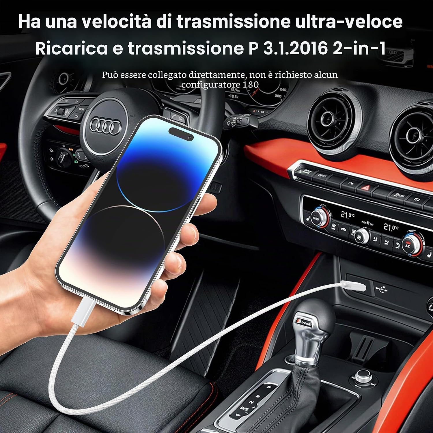 Detalle de NIBIKIA Cavo USB-C a Lightning certificato MFi (2 pack, 1 m) per iPhone e iPad compatibili