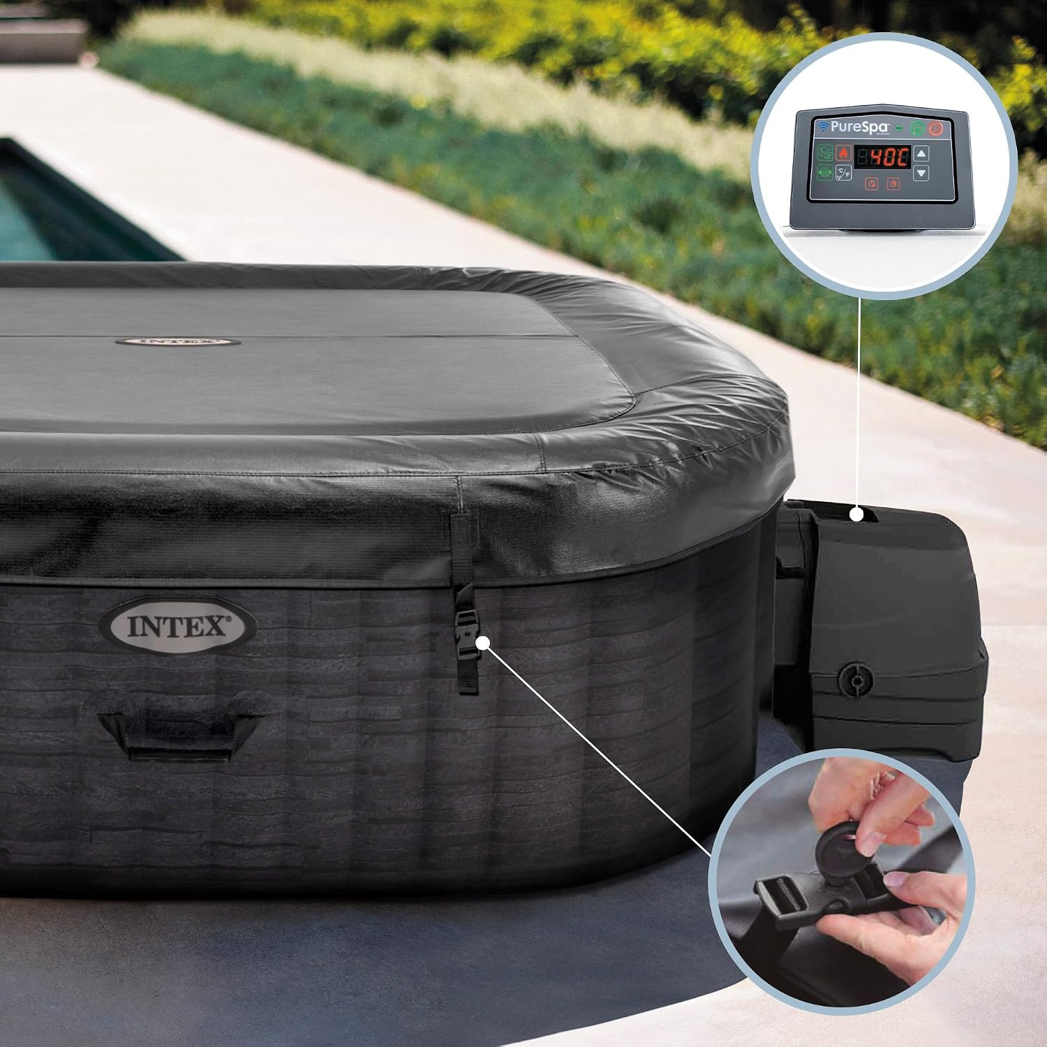 Detalle de Intex Spa Hinchable Cuadrado Greystone Deluxe 4 Personas