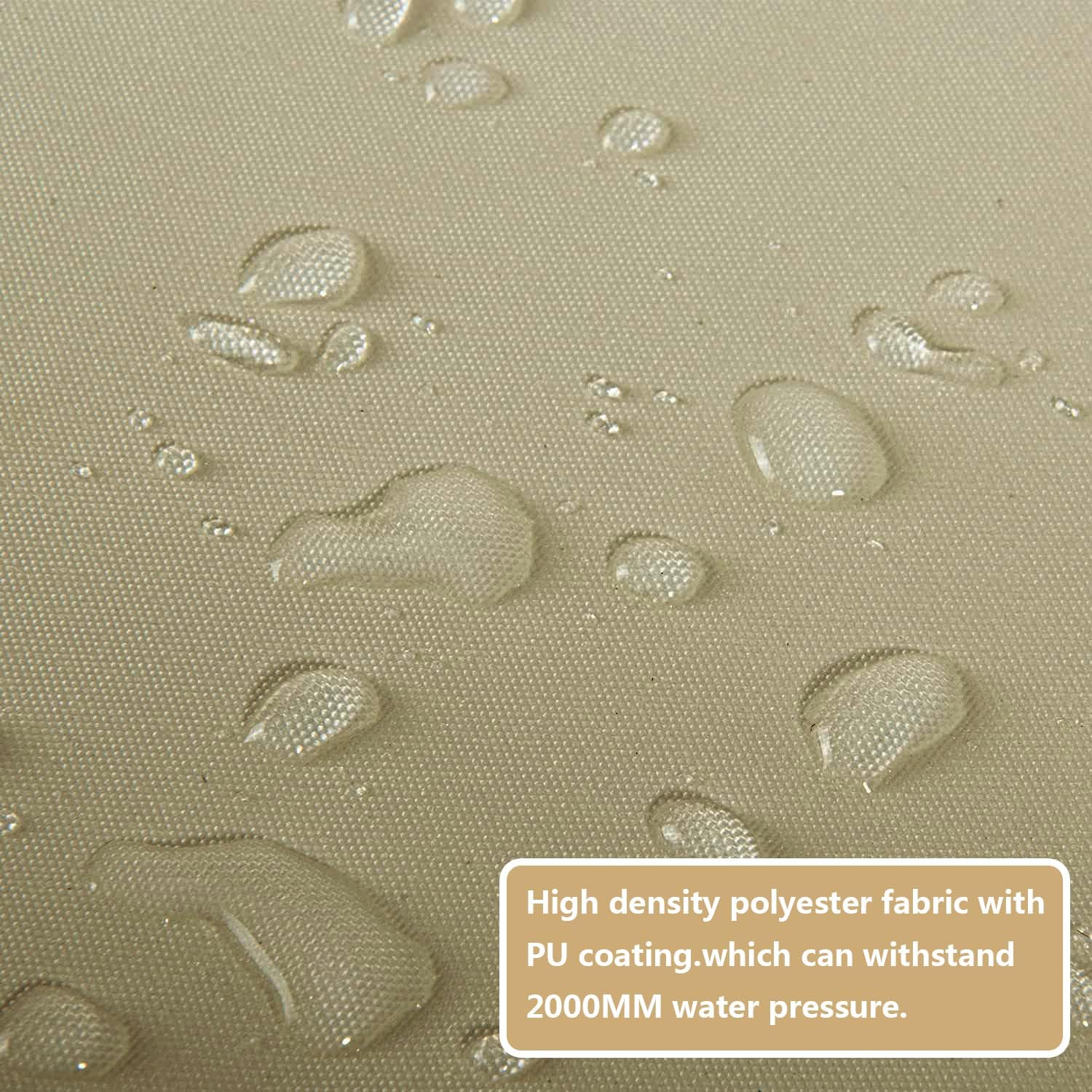 Thumbnail 3 de Sonnensegel wasserdicht 1,5x2 m – UV-Schutz und Wetterschutz Markise mit Ösen und Kordel (Khaki)