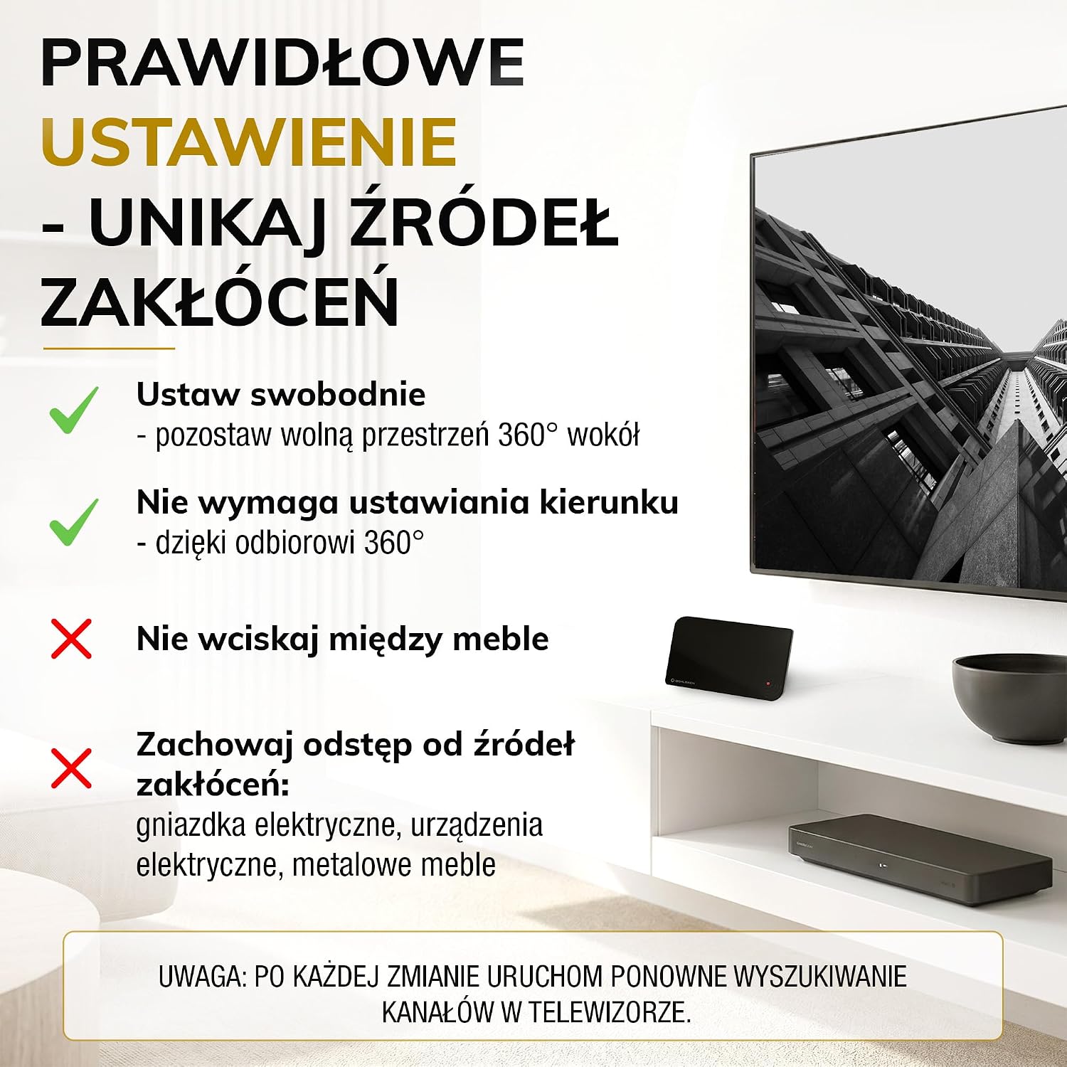 Thumbnail 5 de Oehlbach Scope Vision 5G – pokojowa antena DVB-T2 ze wzmacniaczem i filtrem LTE/5G