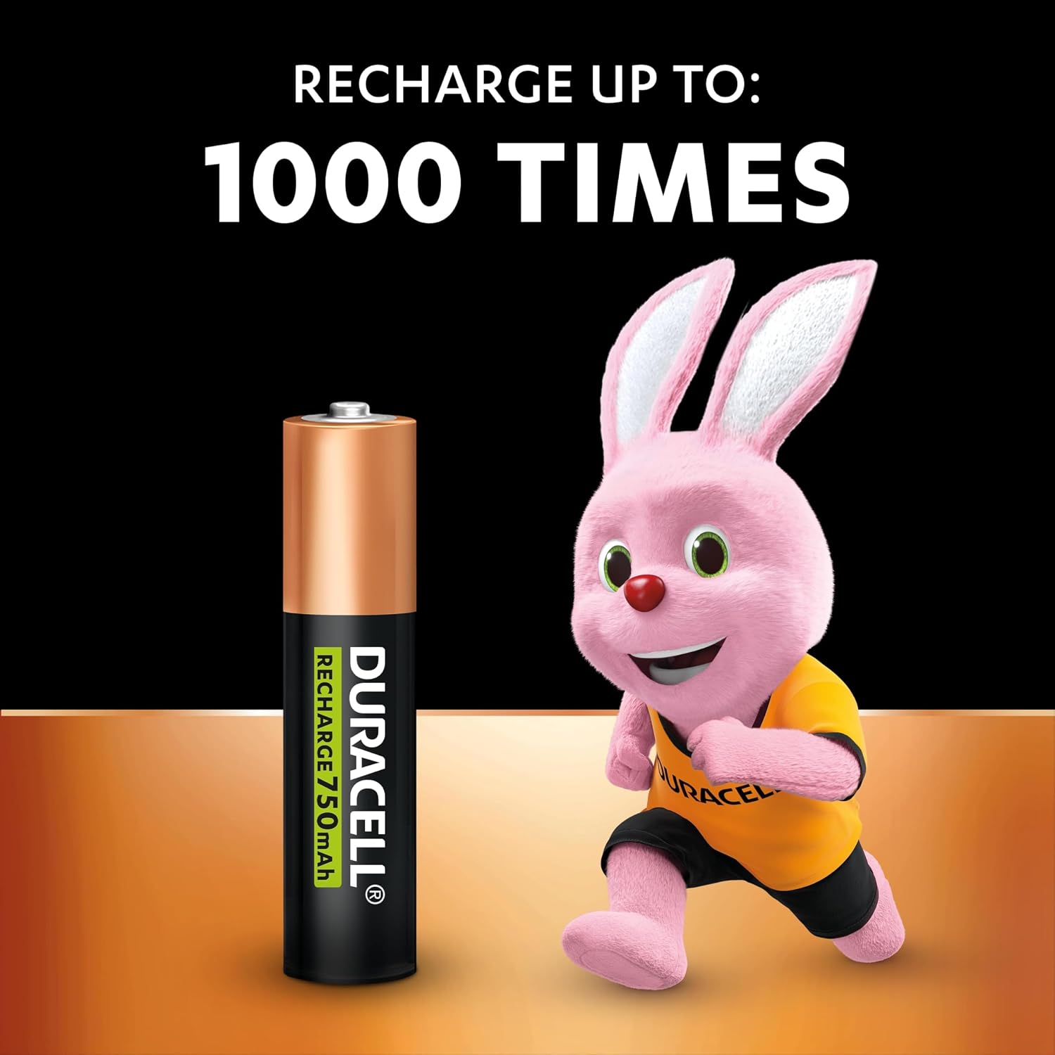 Detalle 2 de Duracell AAA Rechargeable Batteries (Pack of 4) 750 mAh NiMH, pre-charged for up to 1000 recharge cycles