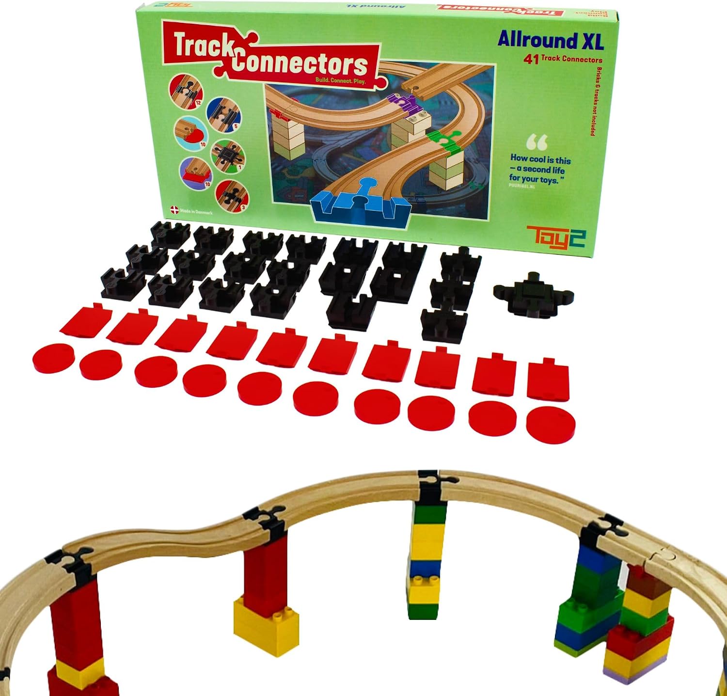 Detalle de TOY2 Allround XL – zestaw 41 plastikowych łączników do torów Brio i Duplo