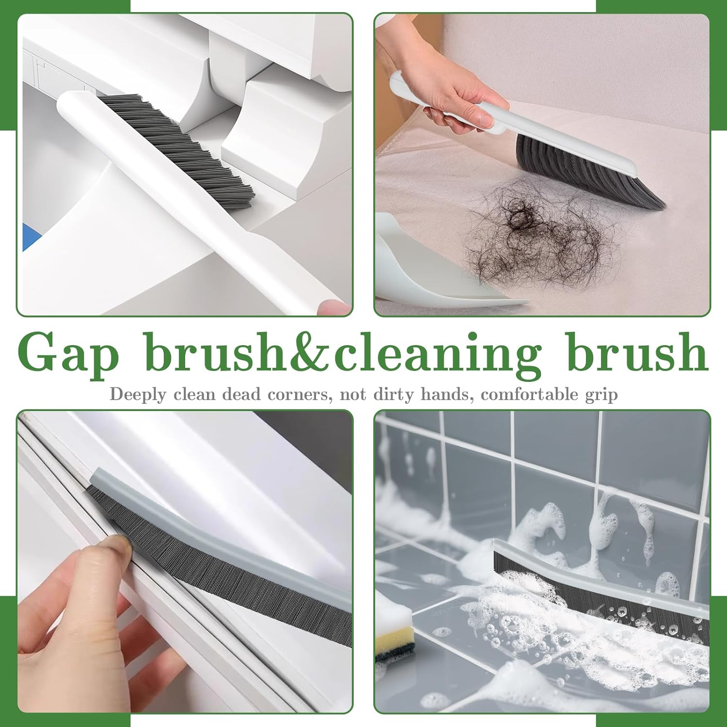 Detalle de 15pcs Crevice Cleaning Brush Set: Hard Bristle Scrub Tools for Grout, Kitchen, Bathroom and More