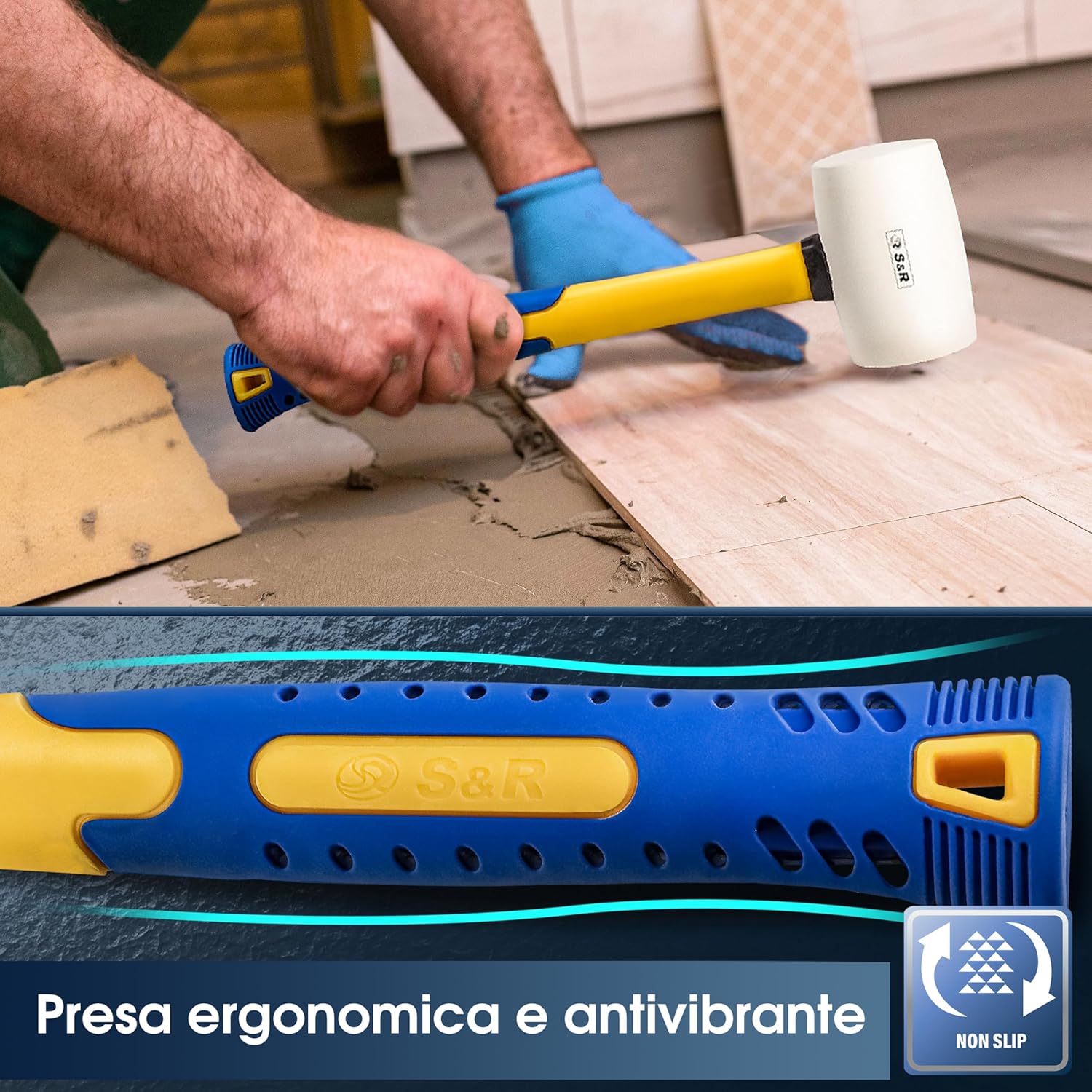 Thumbnail 4 de S&R Martello in gomma bianca 450 g – 55 mm: precisione e protezione per lavori delicati