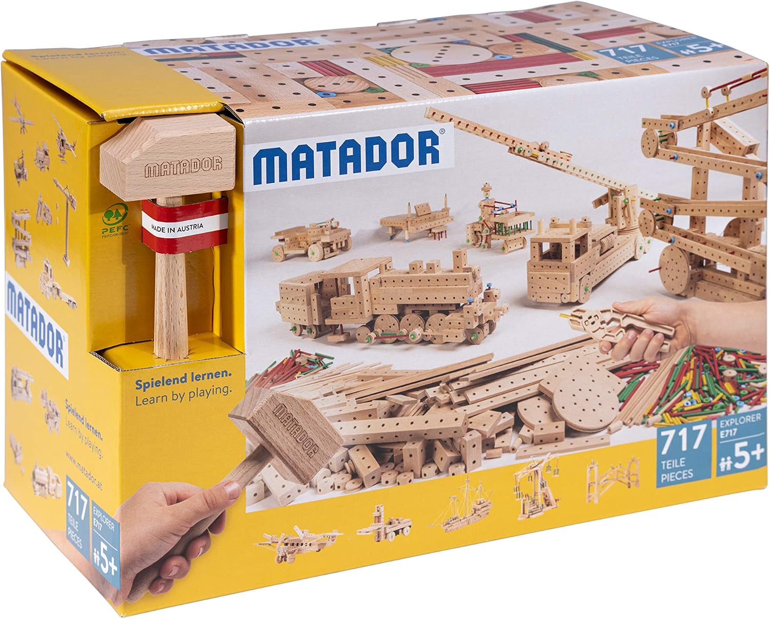 Detalle de Matador Explorer E318 – drewniany zestaw konstrukcyjny, 318 elementów