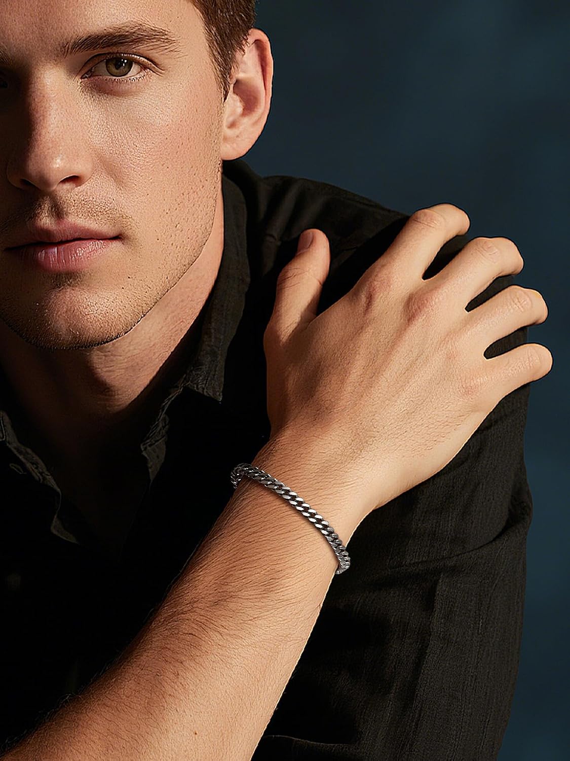 Thumbnail 1 de Bestyle Herren-Armband aus Edelstahl mit Panzerkette (5/7/9/12,5 mm) – Miami Armband in Silber, Schwarz oder Gold