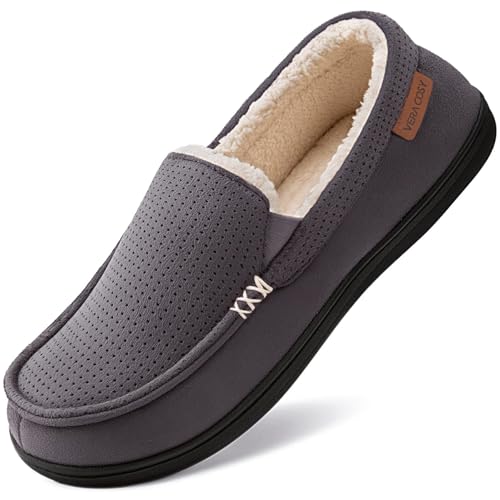 Detalle de VeraCosy men's moccasin slippers, size 12 UK