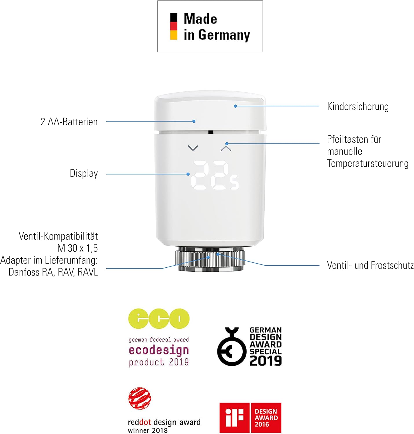Thumbnail 2 de Eve Thermo Apple Home Heizkörperthermostat