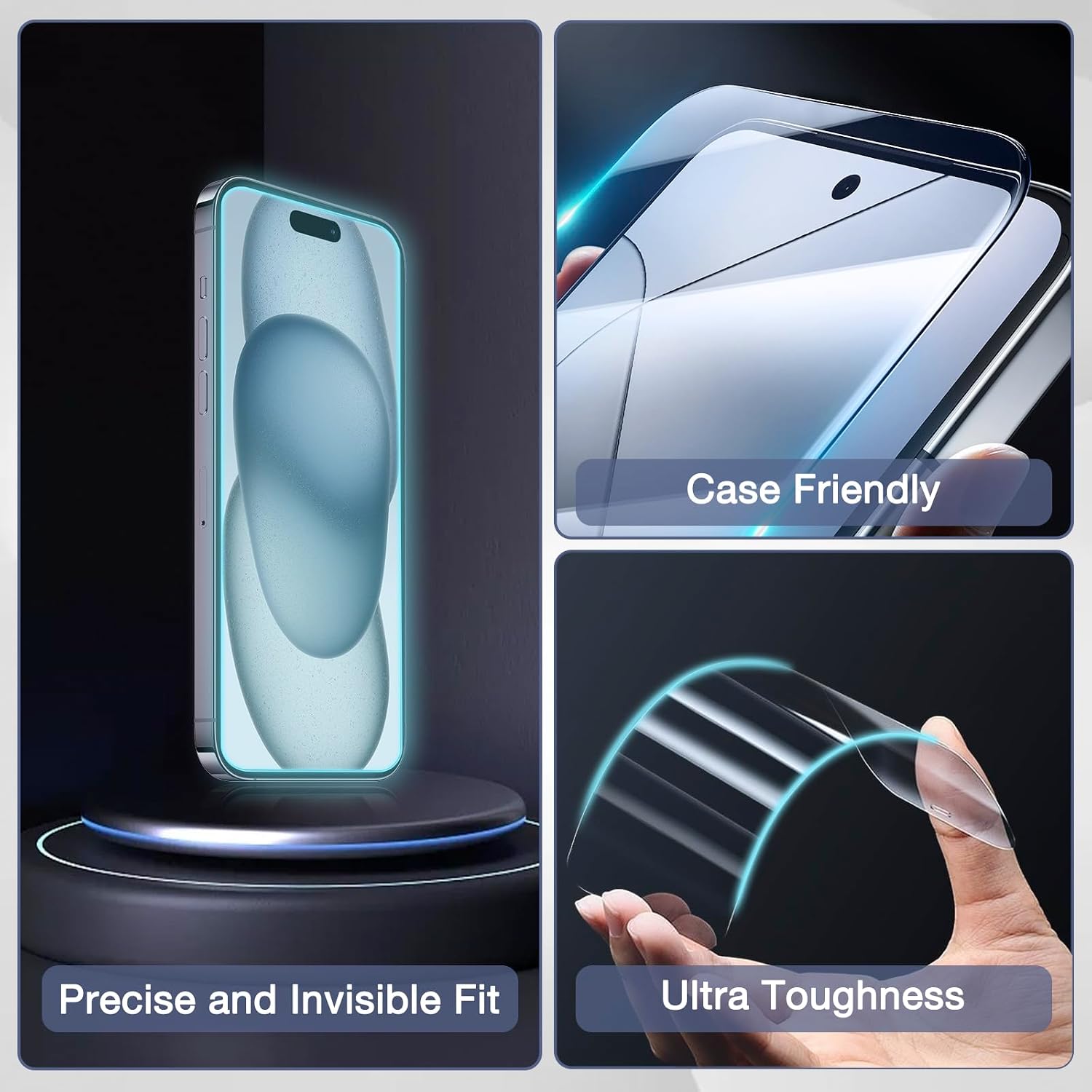 Detalle 2 de SIERDE 2-Pack iPhone 16 screen protector