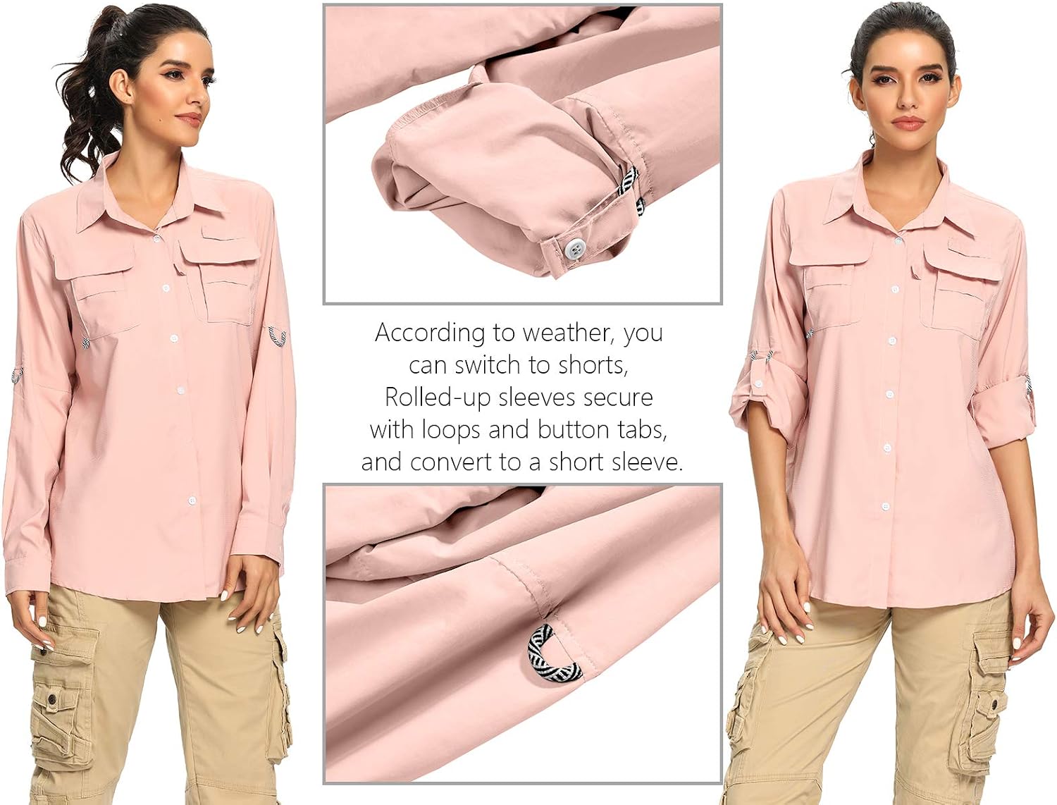 Detalle de Jessie Kidden Women’s Safari Sun Protection Long Sleeve Shirt (UPF 50 Quick-Dry)