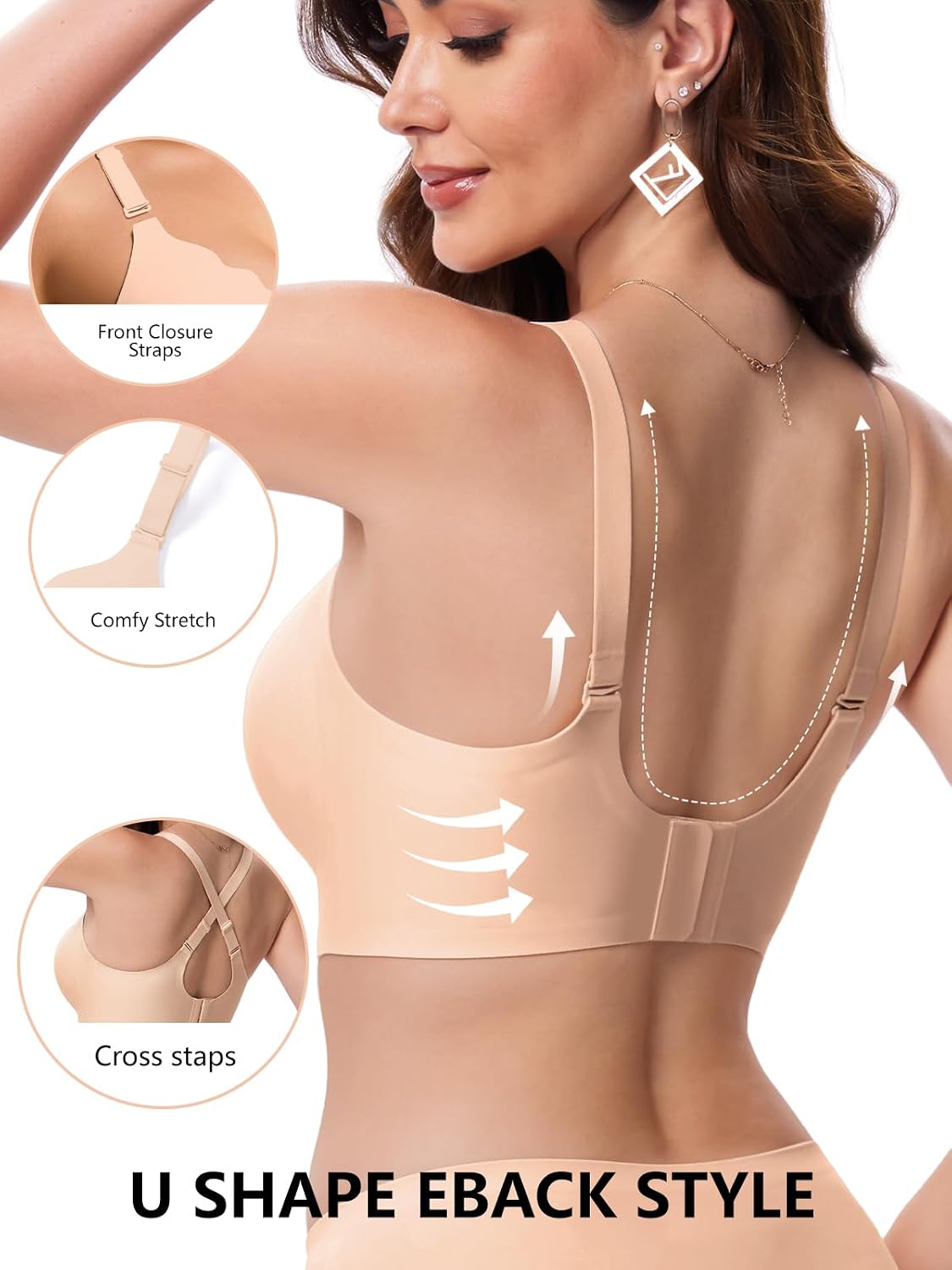 Detalle de COCOMARTS CC-BRA1013-CC Jelly Bra for Women, Wireless Support and Scalloped Design