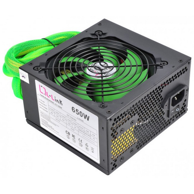 Thumbnail 1 de L-Link LL-PS-650: Fuente de alimentación ATX 650W con ventilador silencioso y cables planos