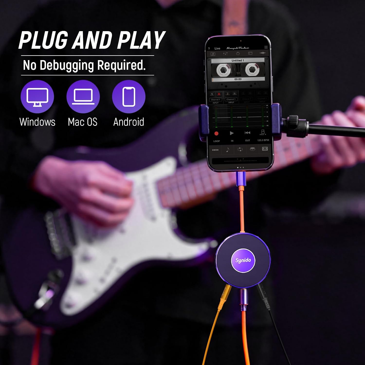 Detalle de Synido Live Dock A10 USB-C Audio Interface for Guitar and DJ Recording